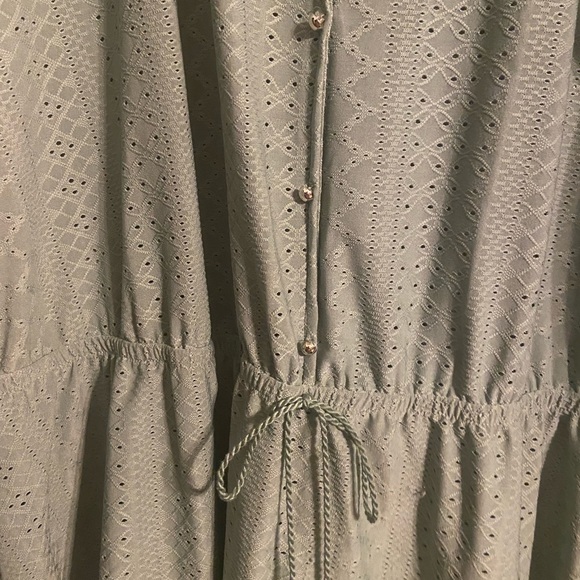 Lane Bryant green eyelet blouse - Picture 3 of 5